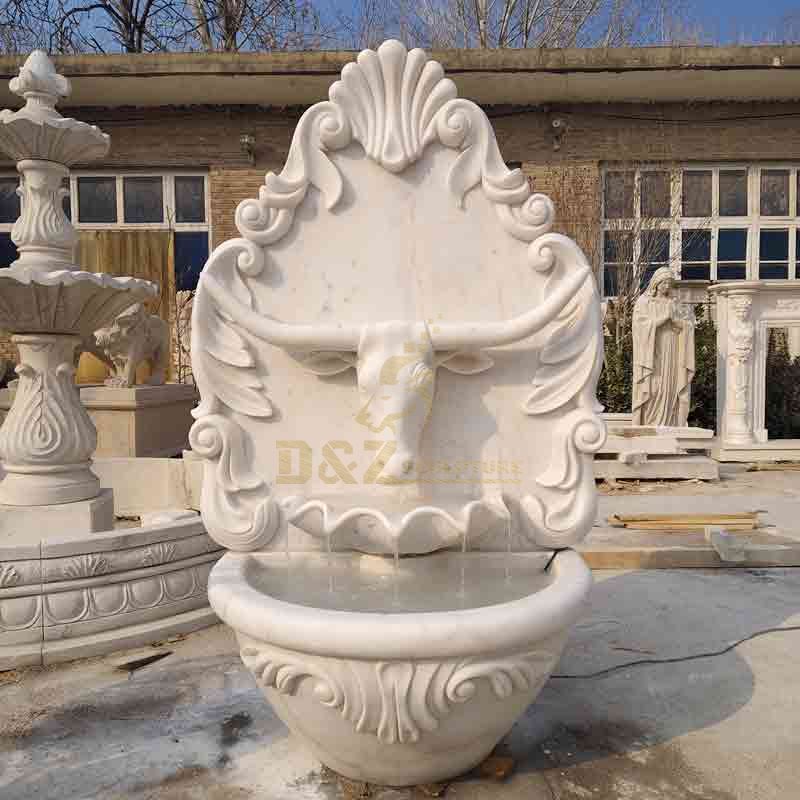 Large Marble Wall Fountain with Bull Statue Decor DZ-783