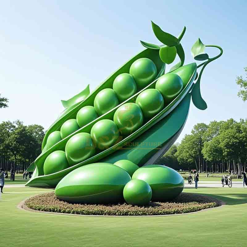 Large Green Metal Seed Pod Sculpture | Botanical Garden Farm Project DZ-787