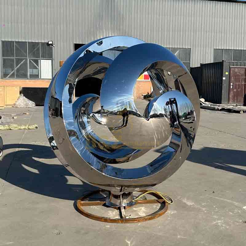 Outdoor Stainless Steel Sphere Sculpture | Large Hollow Design DZ-790