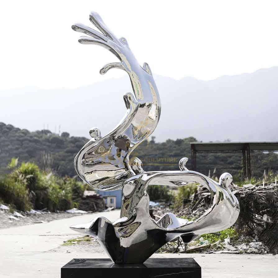 Modern stainless steel wave art sculpture outdoor metal art sculpture DZ-330