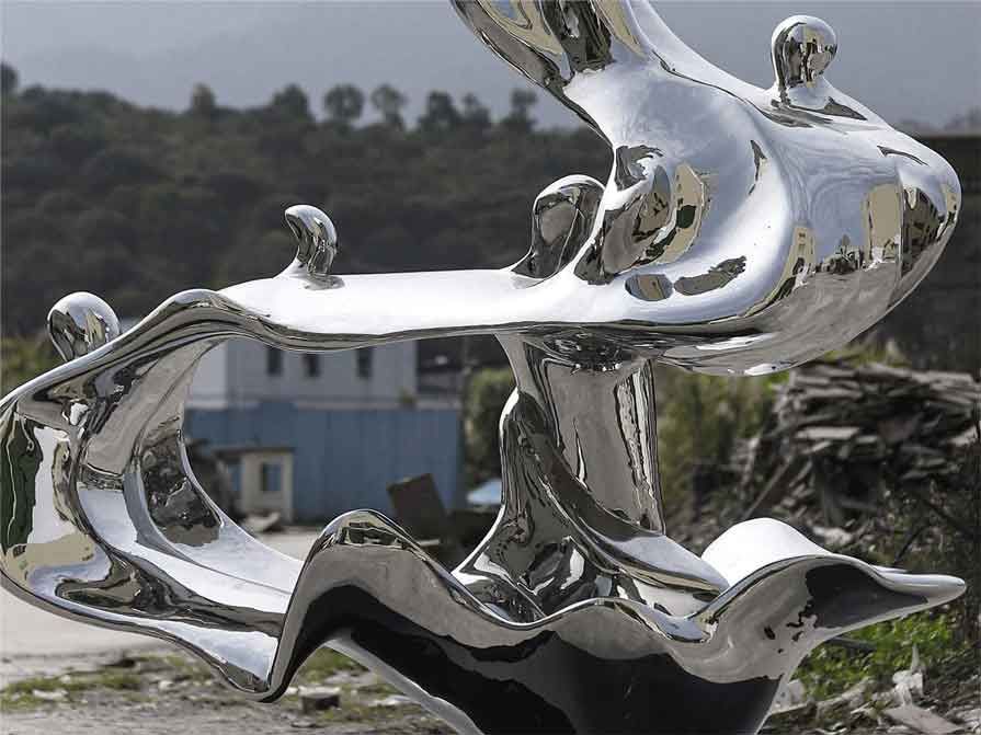 Modern stainless steel wave art sculpture outdoor metal art sculpture DZ-330