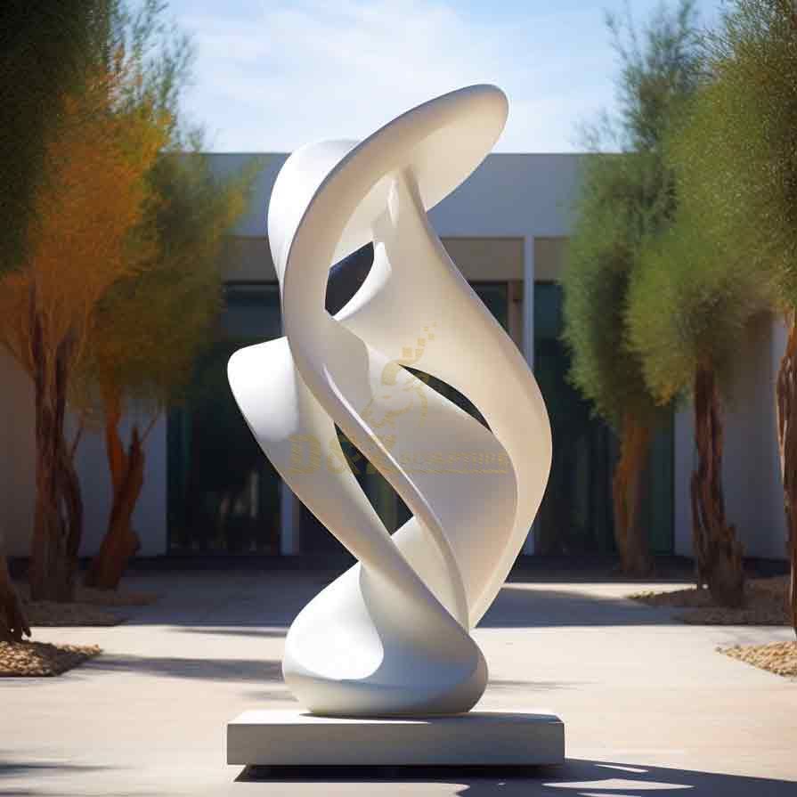 Modern white metal spiral sculpture customization DZ-397
