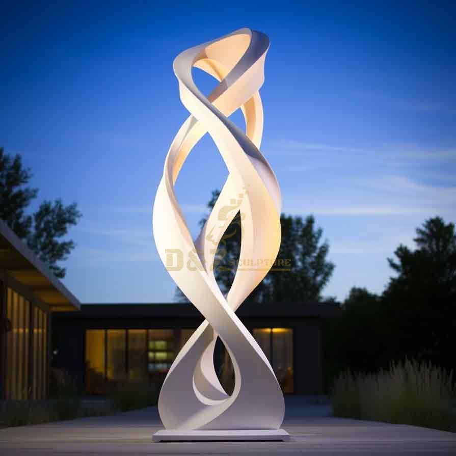 Modern white metal spiral sculpture customization DZ-397
