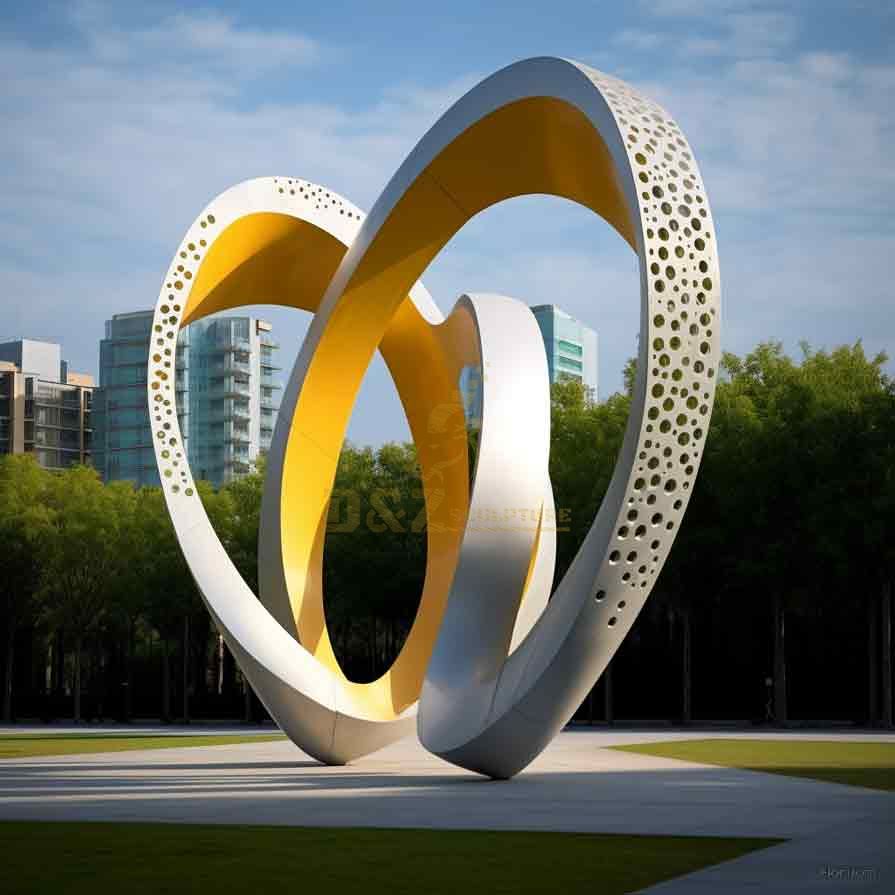 Modern large hollow metal ring art sculptures DZ-407