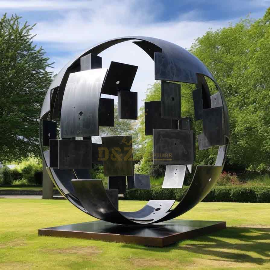 Large metal globe sculpture, creative decor for outdoor gardens DZ-411