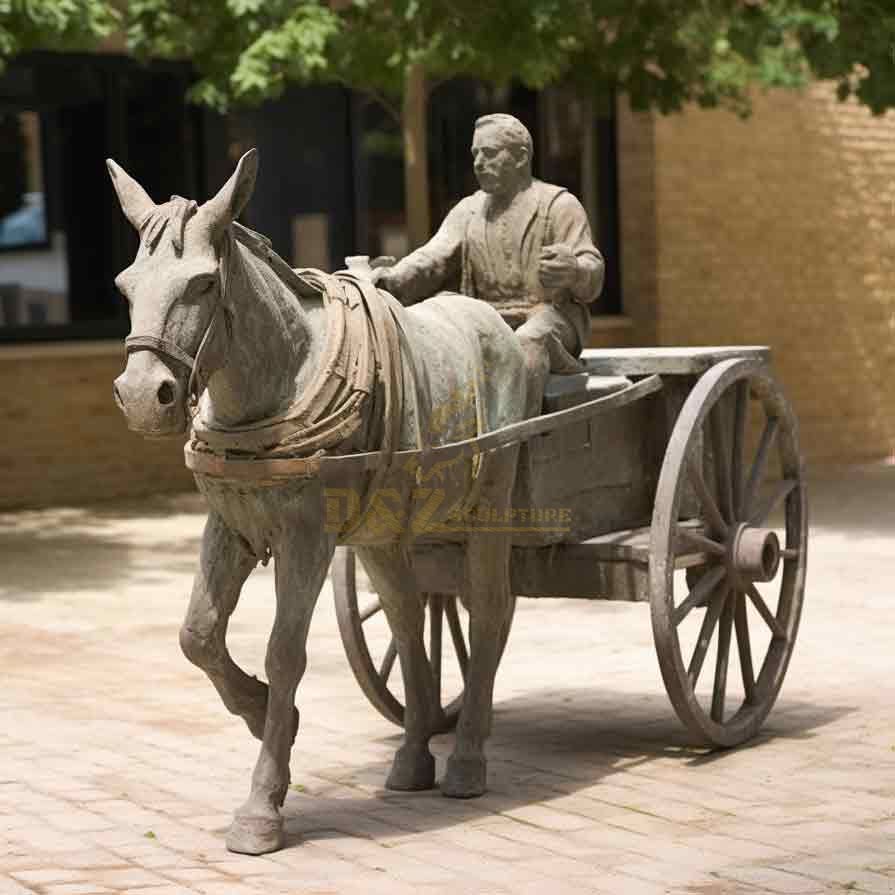 donkey and cart garden statue for sale