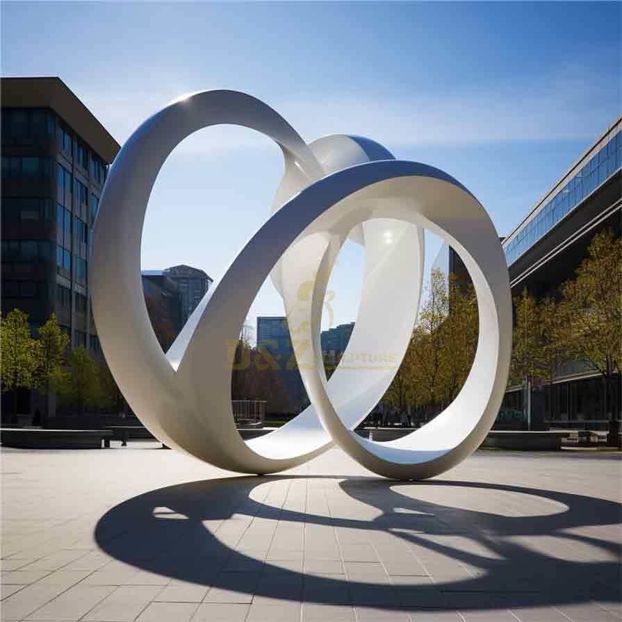 Customized modern large white metal Möbius strip art sculpture DZ-420