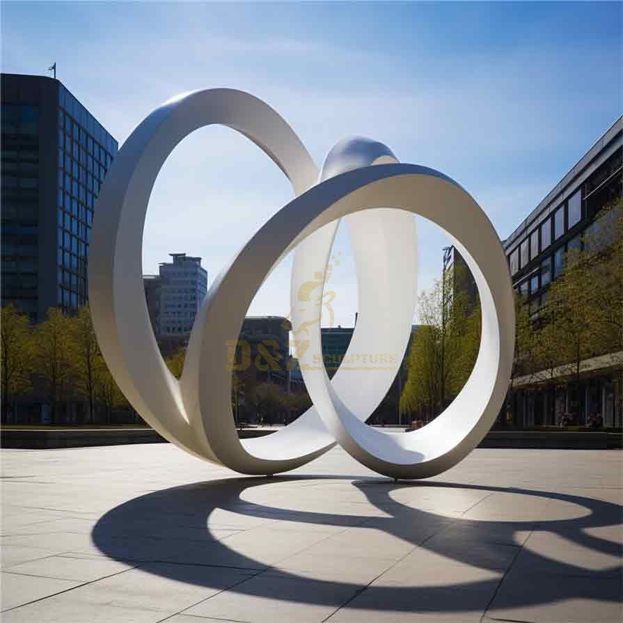 Customized modern large white metal Möbius strip art sculpture DZ-420