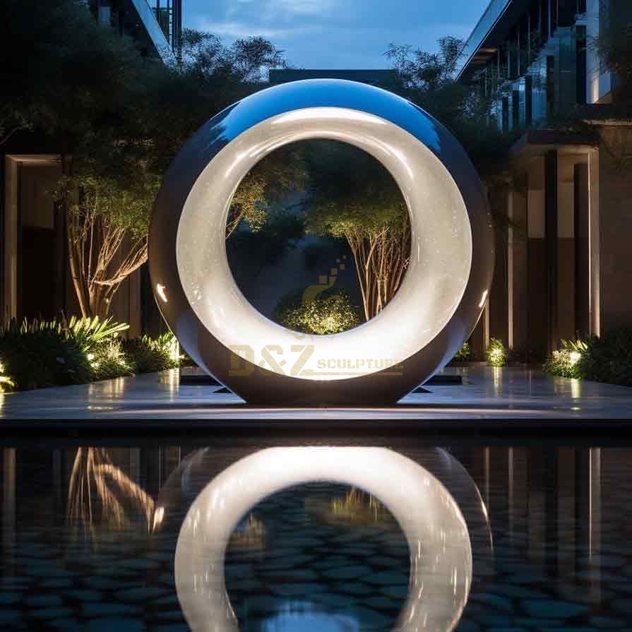 Modern large metal moon star circle art sculpture for sale DZ-428
