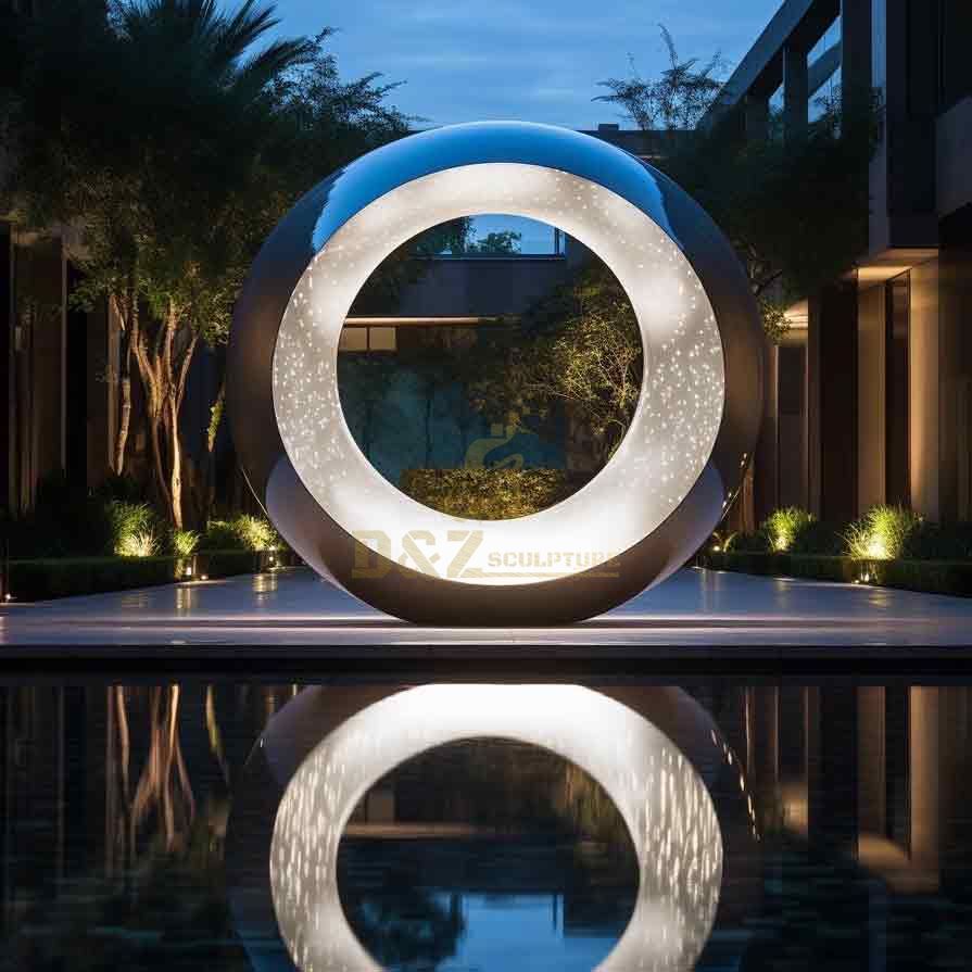 Modern large metal moon star circle art sculpture for sale DZ-428