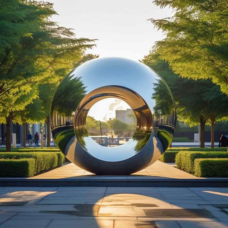 Mirror stainless steel metal garden sphere sculpture DZ-431