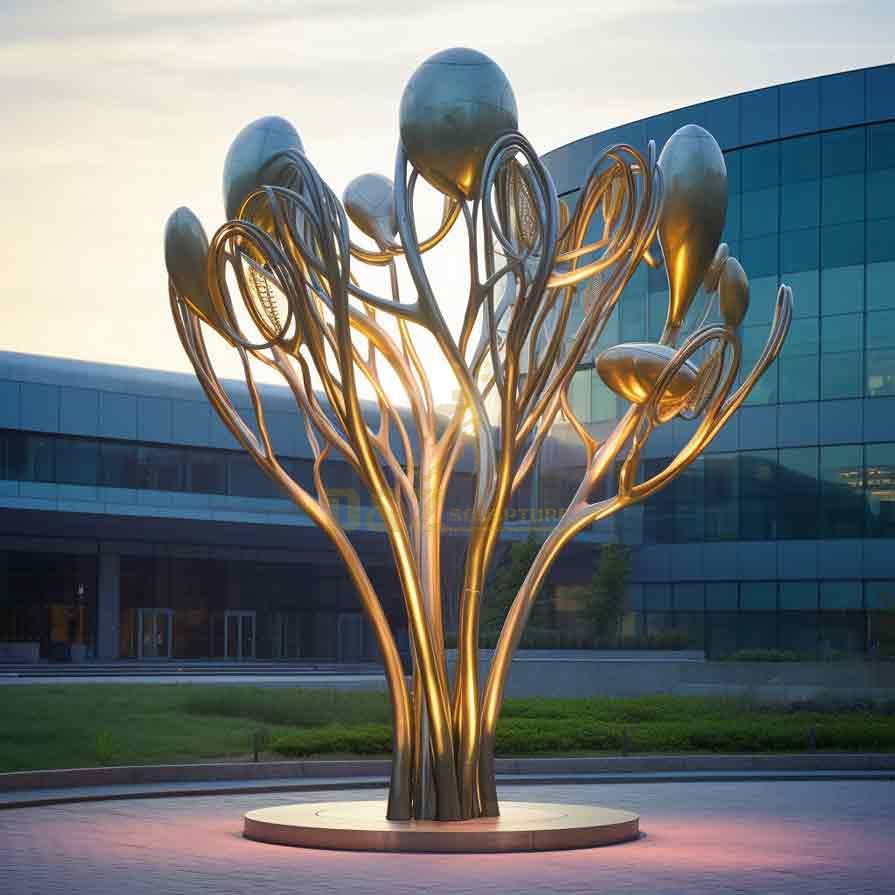 Modern outdoor abstract metal tree light sculpture for sale DZ-433