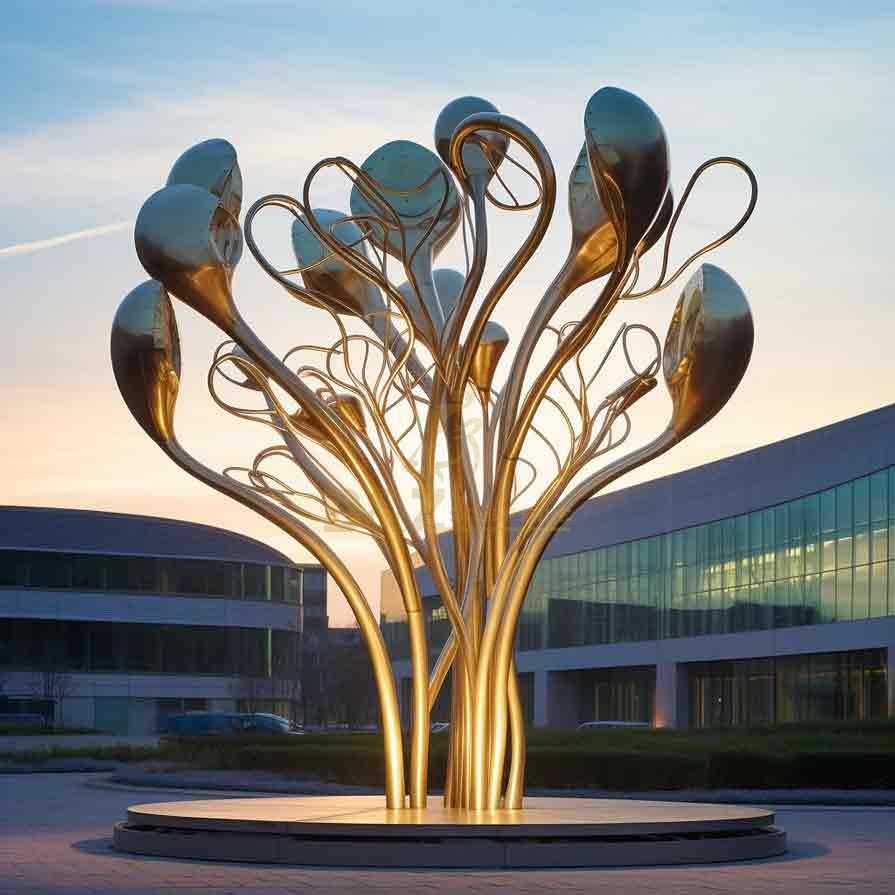 Modern outdoor abstract metal tree light sculpture for sale DZ-433