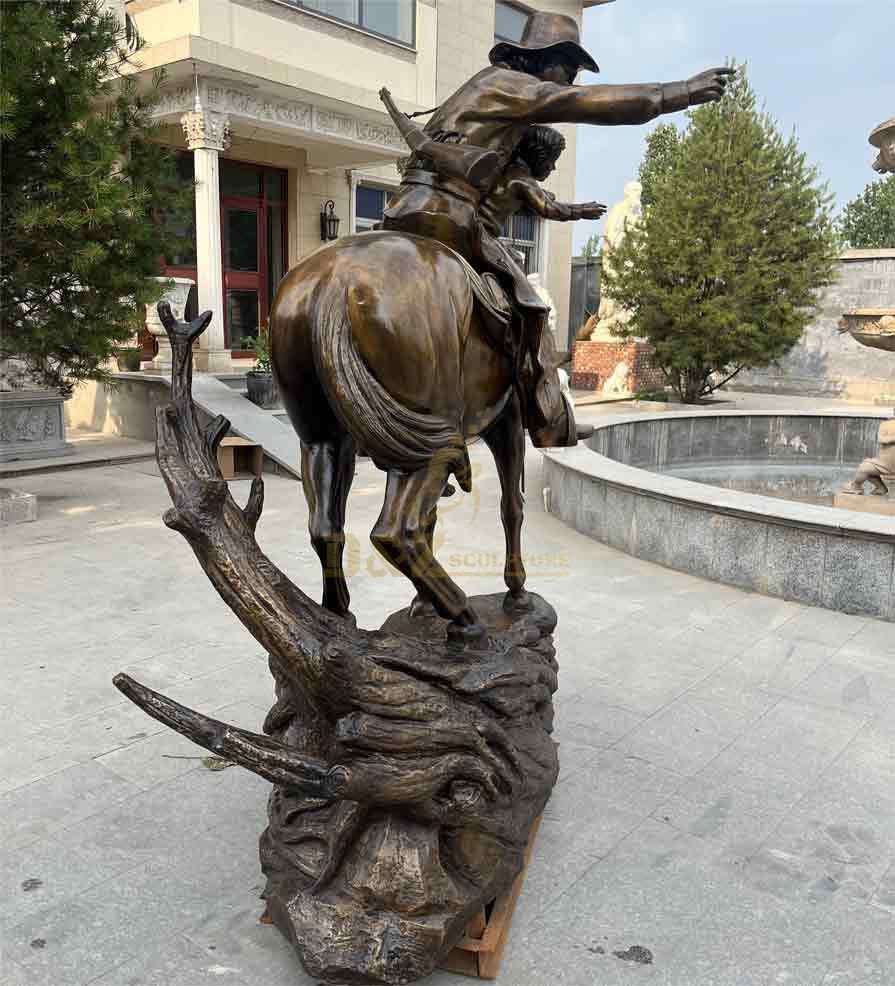 Western classic life size bronze cowboy male sculpture for sale