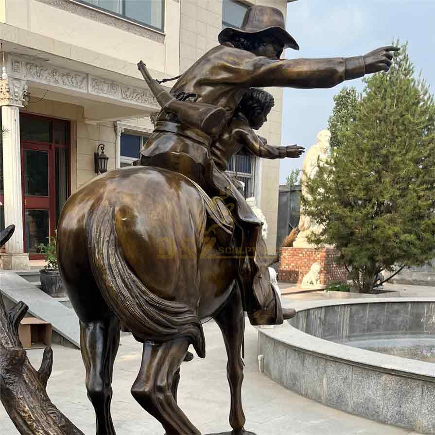 Western classic life size bronze cowboy male sculpture for sale