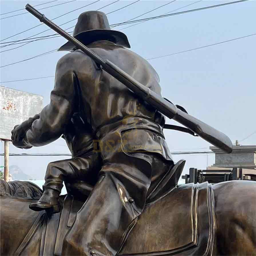 Western classic life size bronze cowboy male sculpture for sale