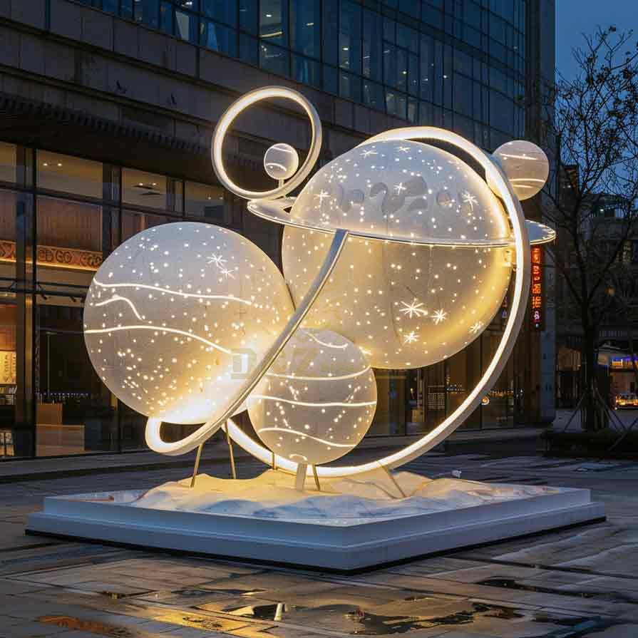 High-end custom modern planet metal sculptures - stylish sphere artworks for sale DZ-444