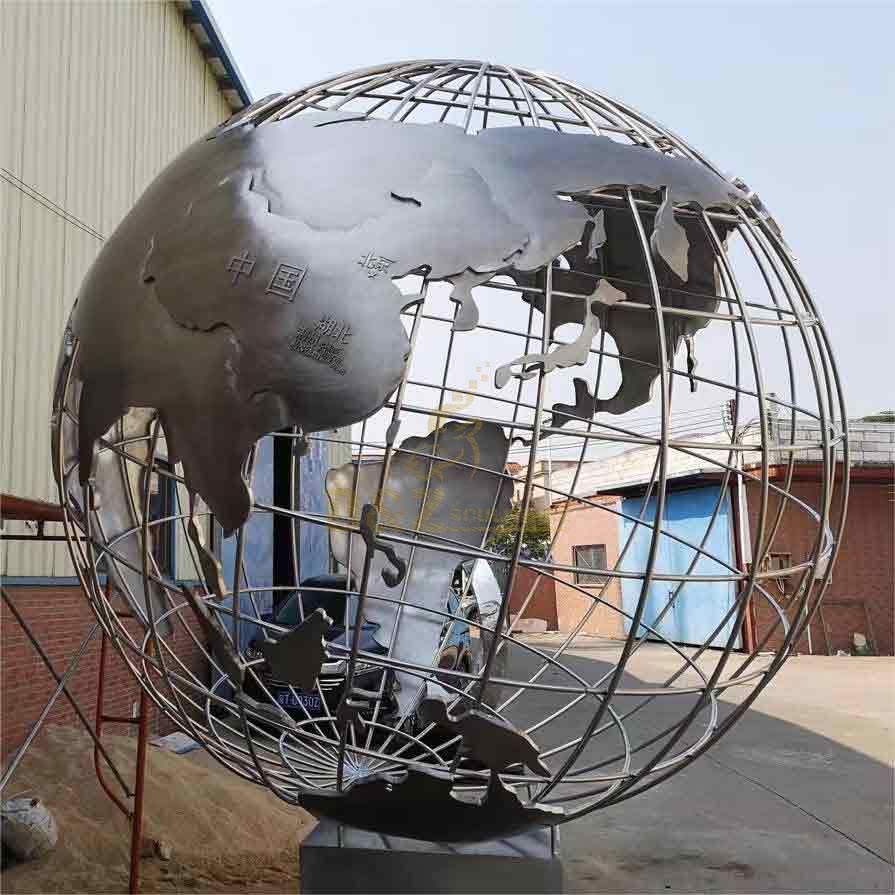 Custom large metal globe sculpture, garden sphere sculpture DZ-450