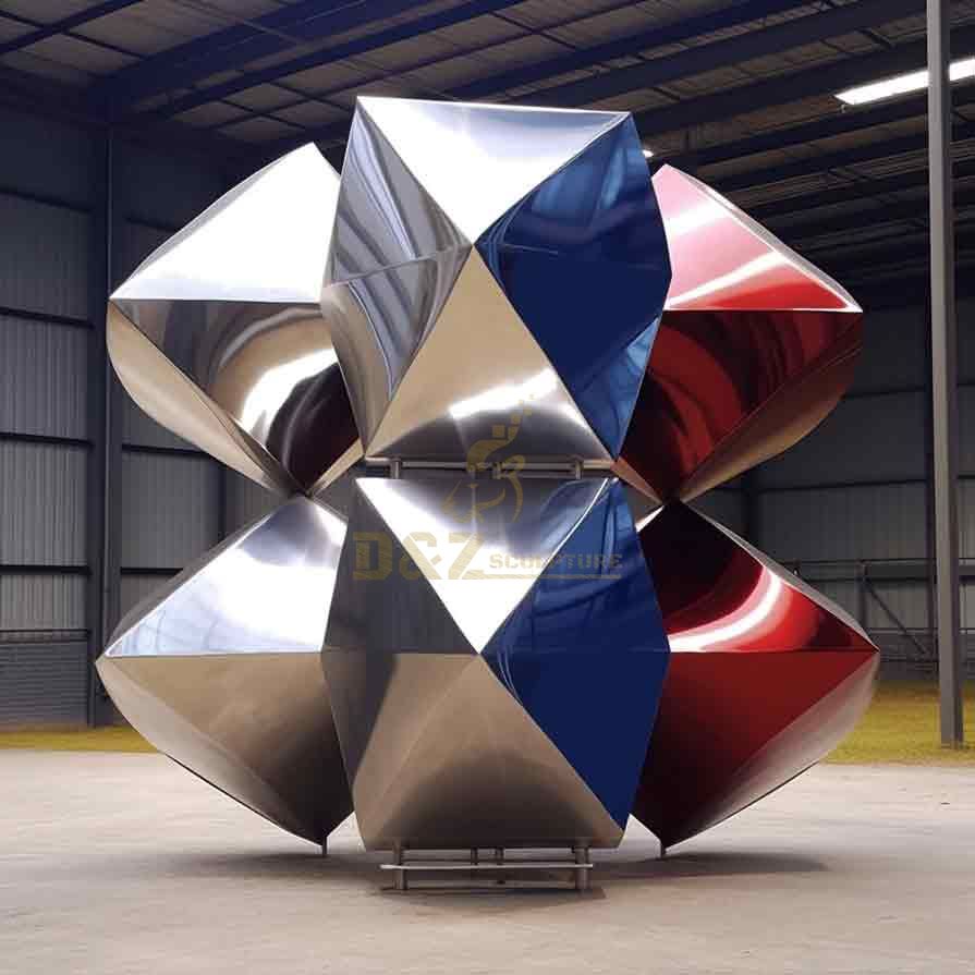 Large Abstract Stainless Steel Geometric Metal Sculpture DZ-464