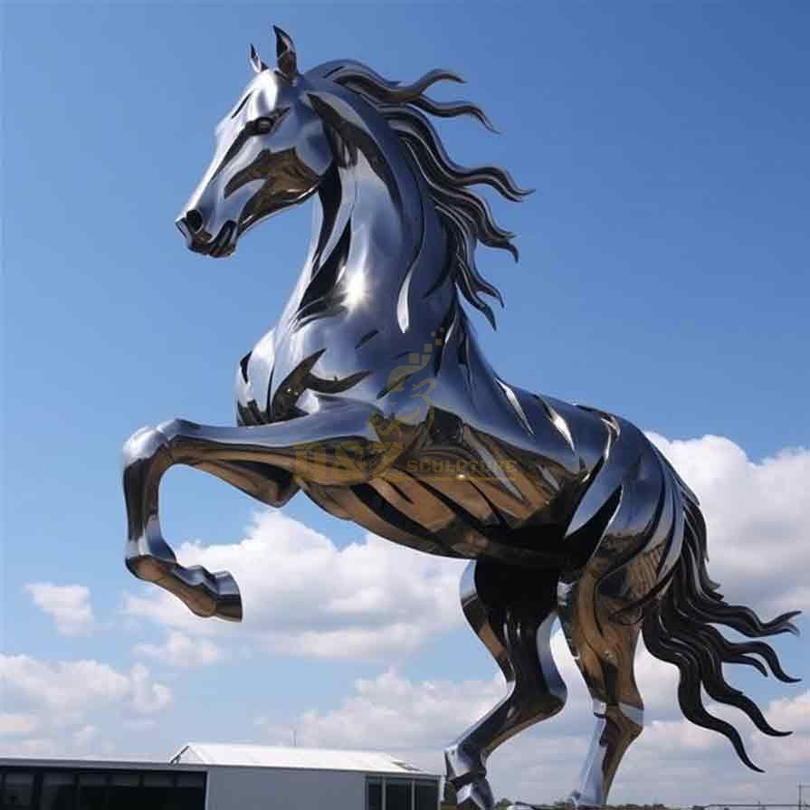 Outdoor Horse Decoration Stainless Steel Sculpture DZ-465