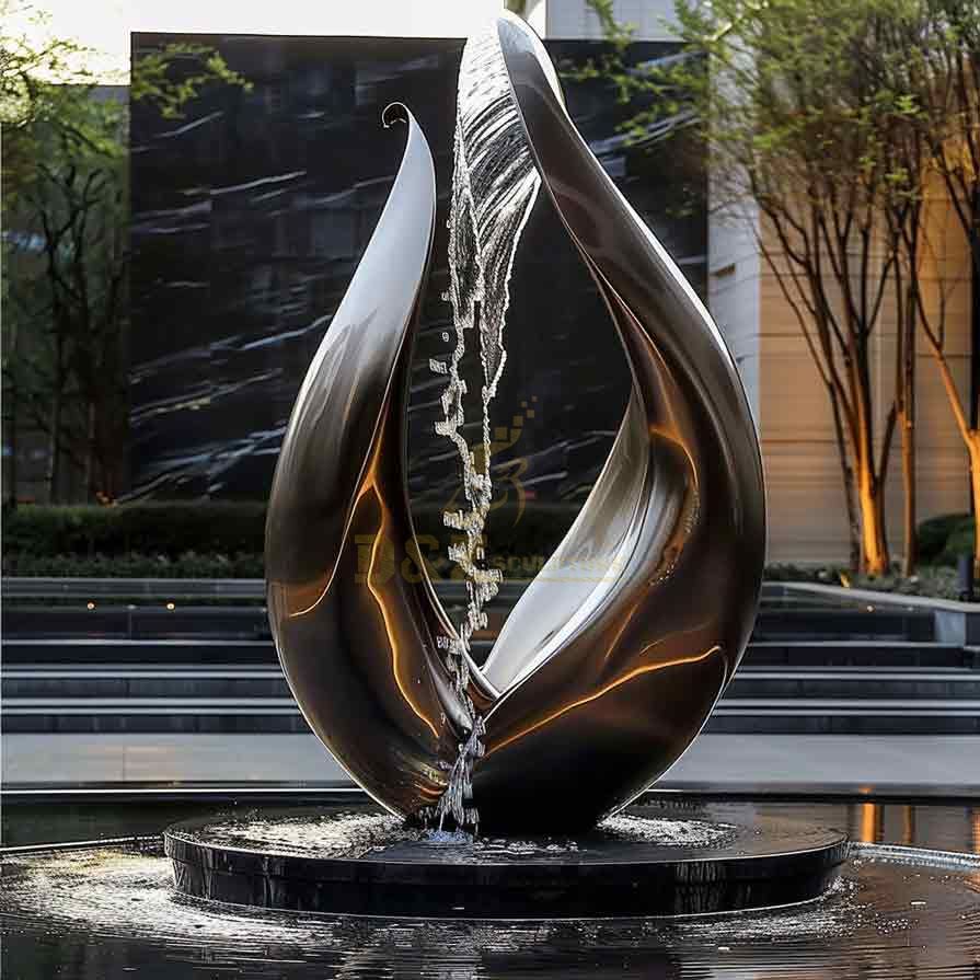 Metal outdoor water drop art fountain sculptures for sale DZ-468