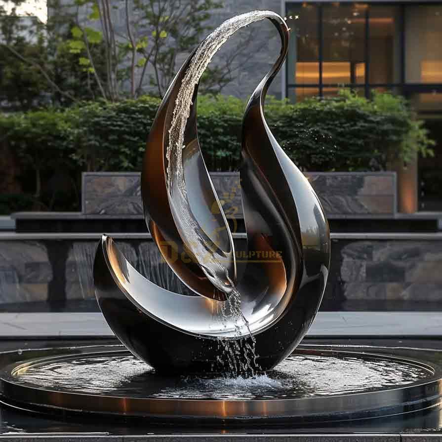 Metal outdoor water drop art fountain sculptures for sale DZ-468