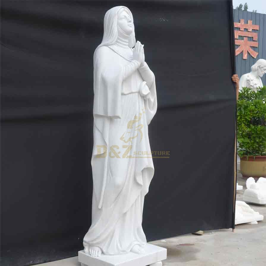 Life size white marble Virgin Mary praying statue for sale DZ-469