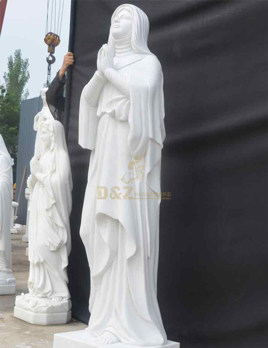 Life size white marble Virgin Mary praying statue for sale DZ-469