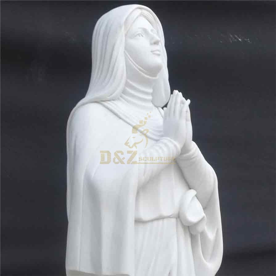 Life size white marble Virgin Mary praying statue for sale DZ-469