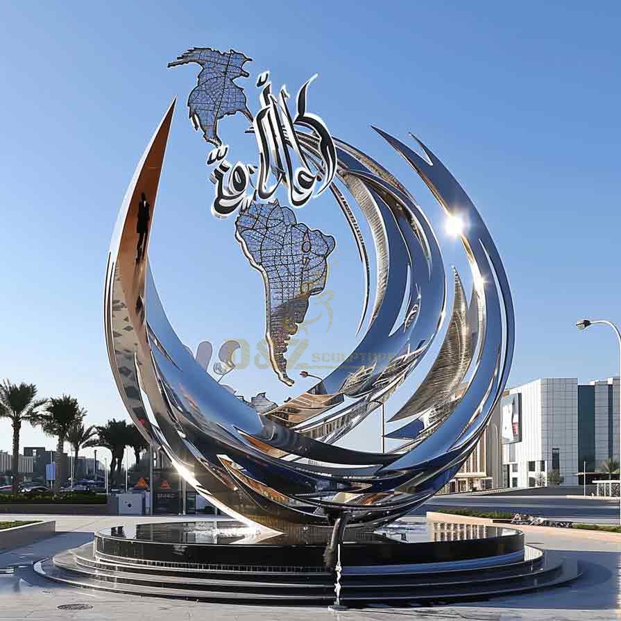 Saudi Arabia modern large urban public metal art sculpture, development theme DZ-470