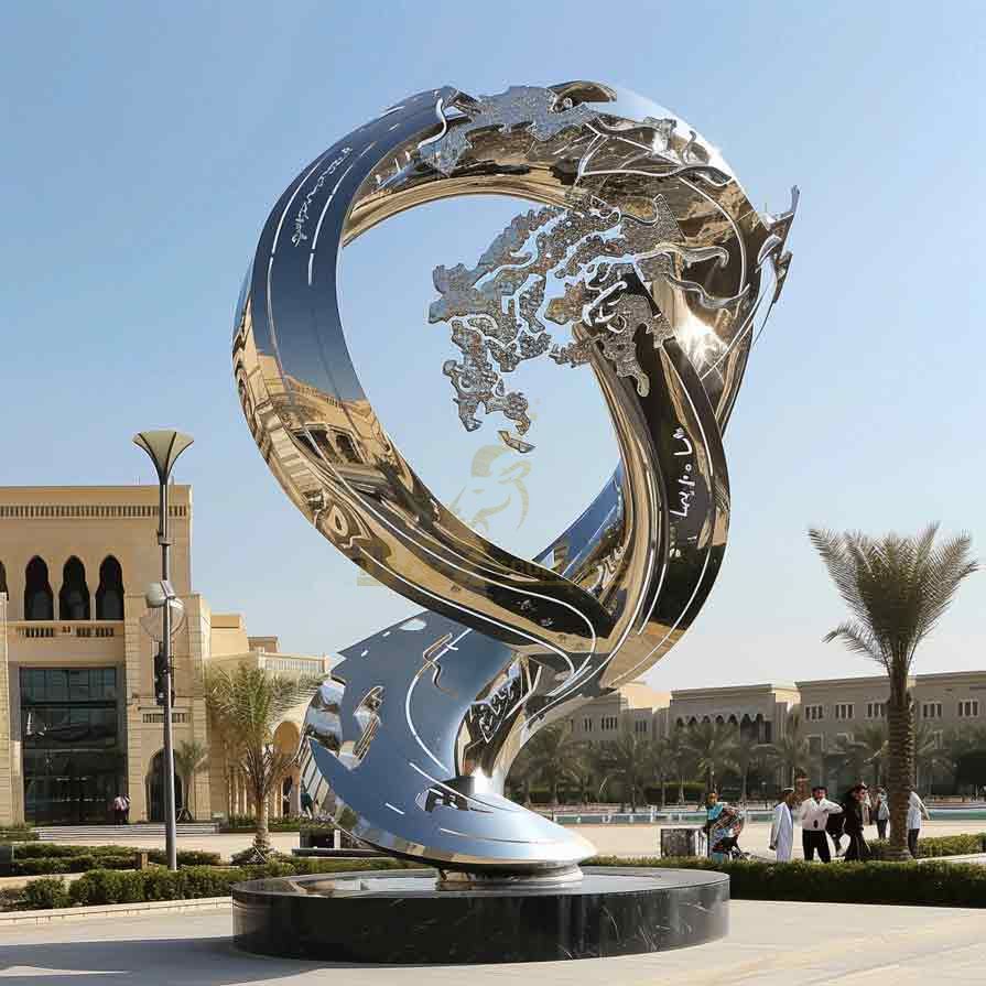 Saudi Arabia modern large urban public metal art sculpture, development theme DZ-470