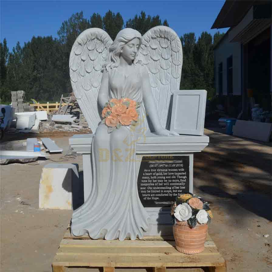 Marble Cemetery Angel Statues For Sale DZ-478