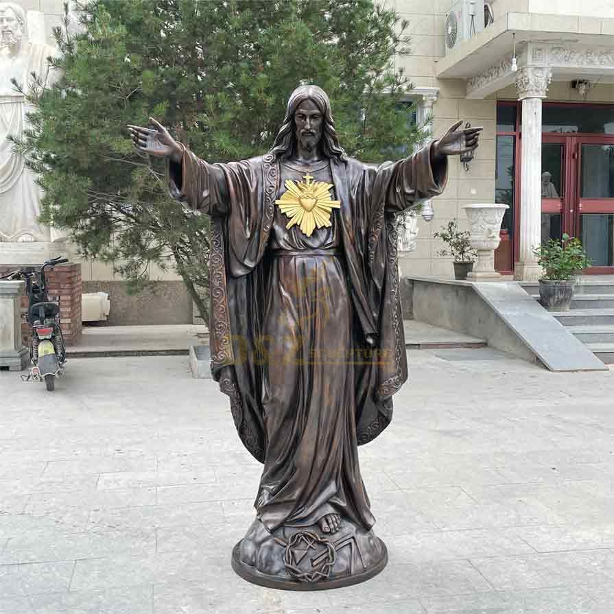 Life size bronze outdoor Sacred heart of Jesus statue for sale DZ-481