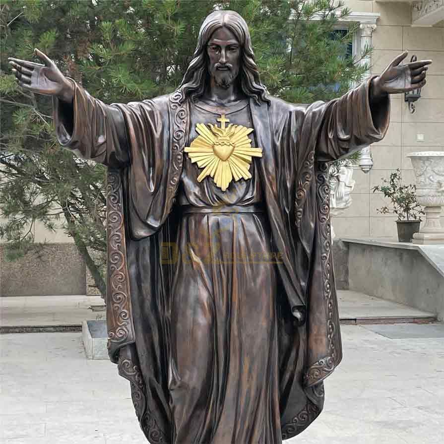 Life size bronze outdoor Sacred heart of Jesus statue for sale DZ-481