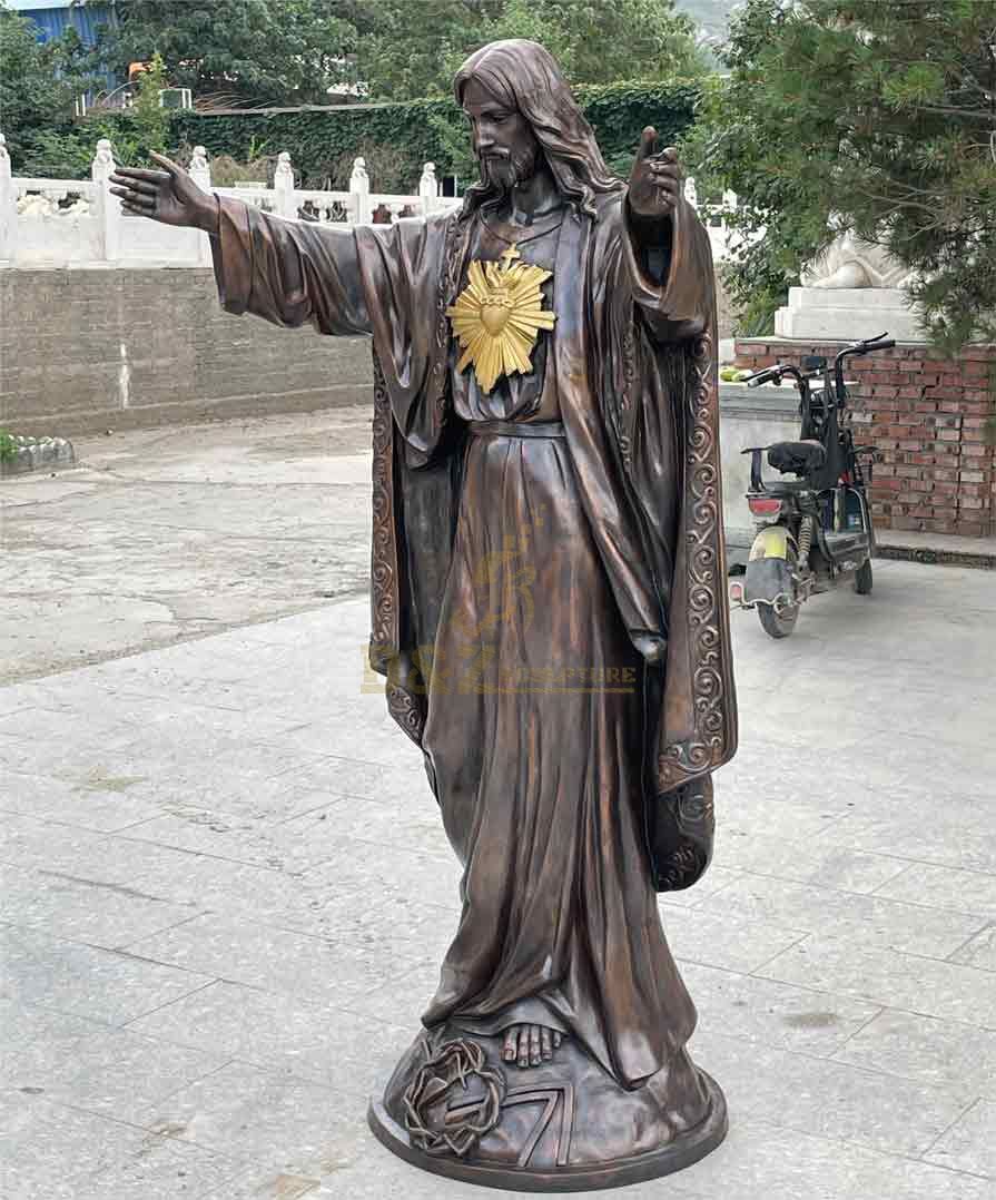 Life size bronze outdoor Sacred heart of Jesus statue for sale DZ-481