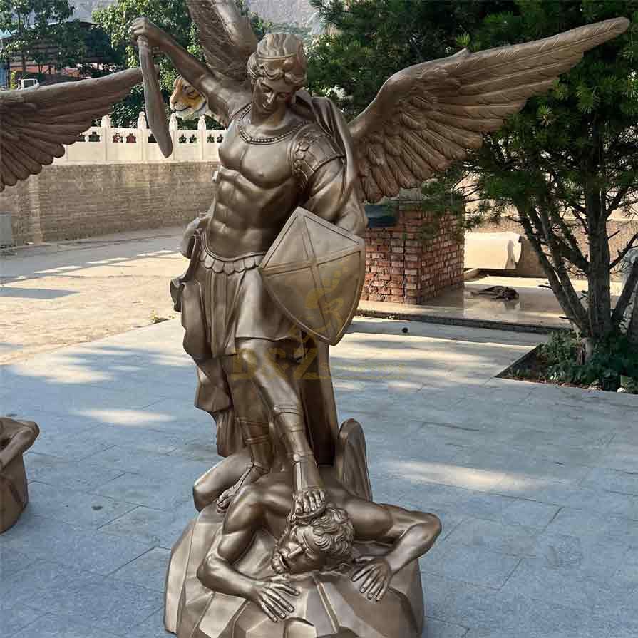 Large Bronze Saint Michael the Archangel and Devil Statue for Sale DZ-484