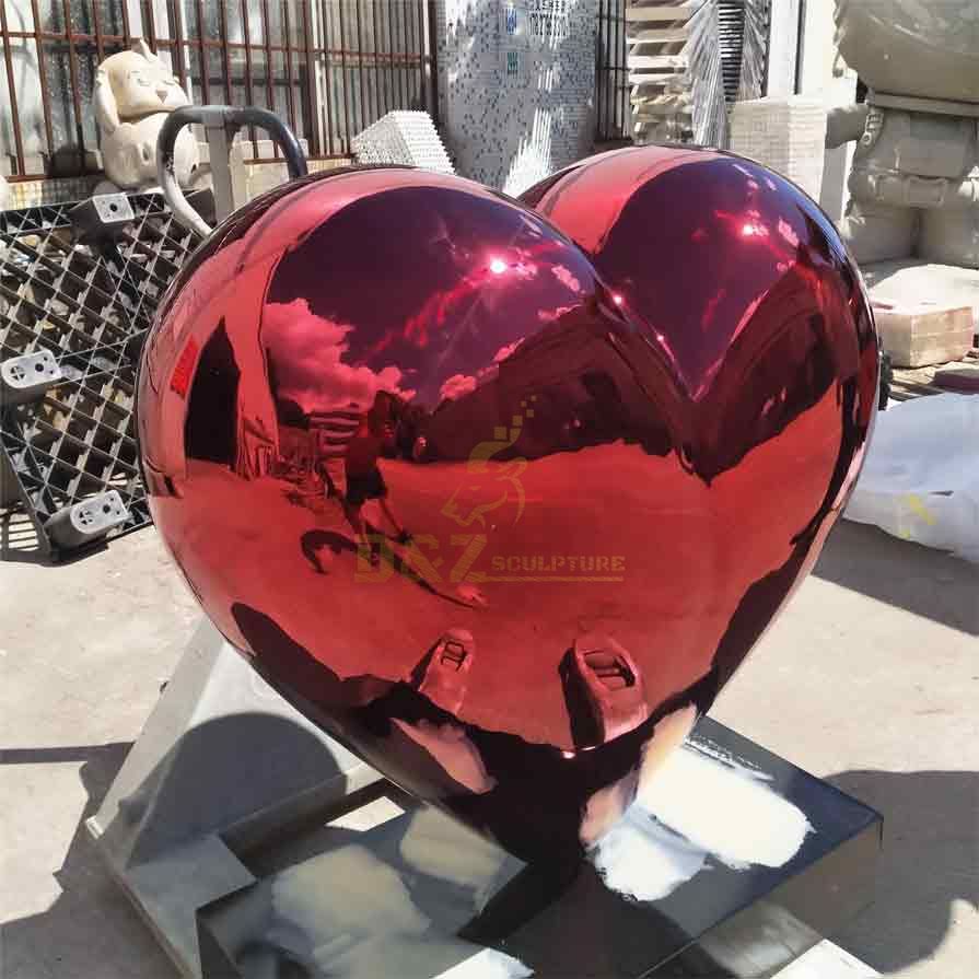 Large Red Metal Heart Art Sculpture For Sale DZ-488