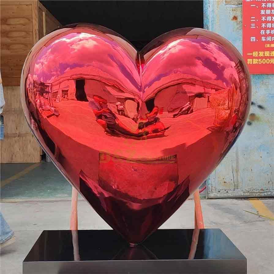 Large Red Metal Heart Art Sculpture For Sale DZ-488