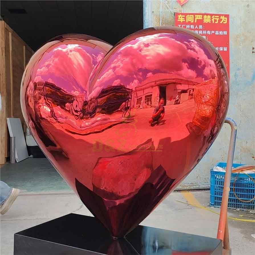 Large Red Metal Heart Art Sculpture For Sale DZ-488