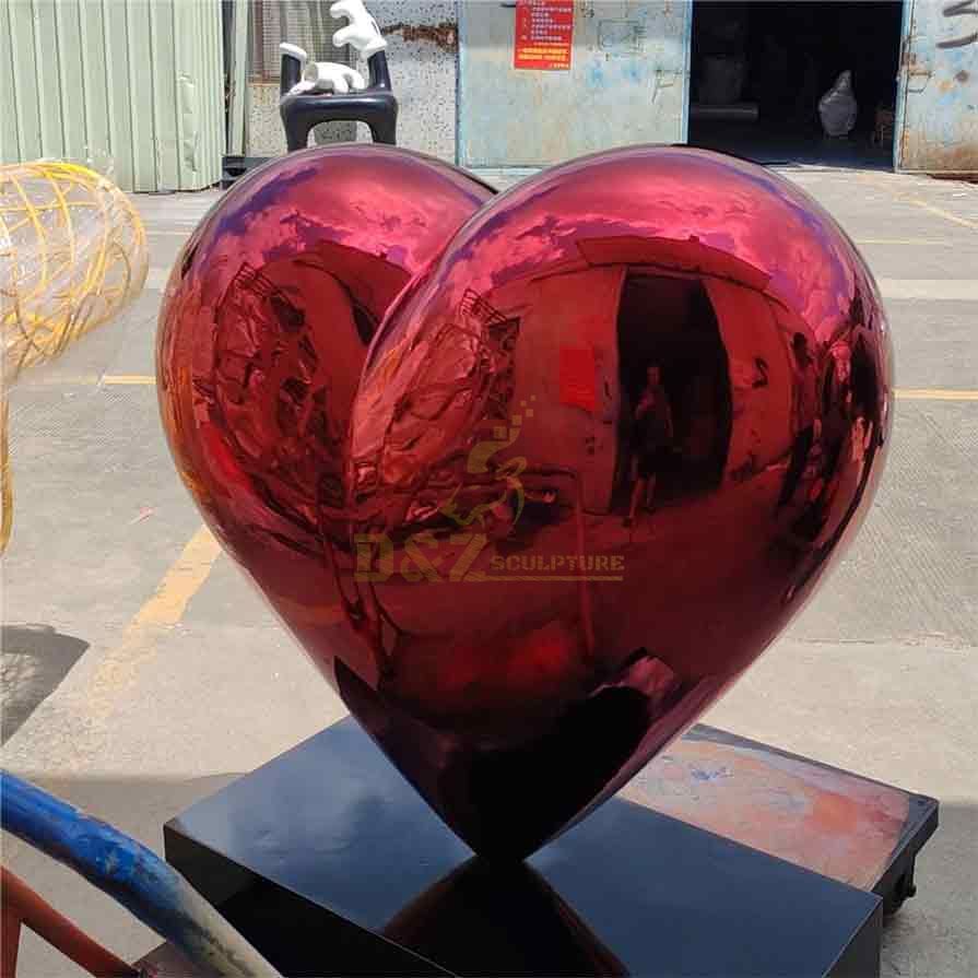 Large Red Metal Heart Art Sculpture For Sale DZ-488