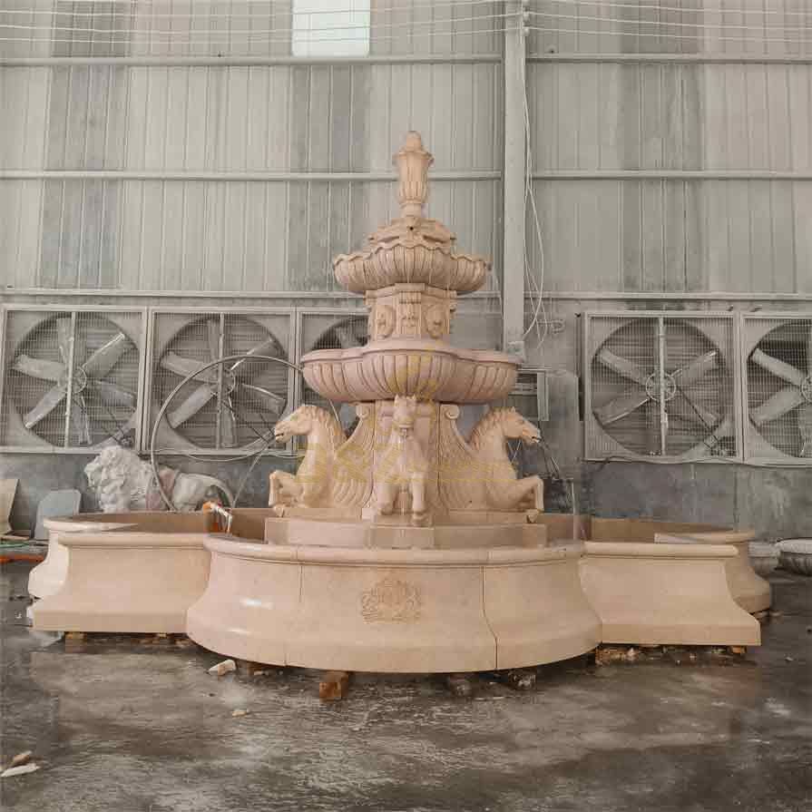 Large Stone Outdoor Horse Fountain Sculpture for Sale DZ-489