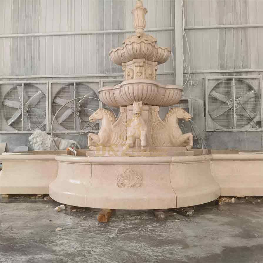 Large Stone Outdoor Horse Fountain Sculpture for Sale DZ-489