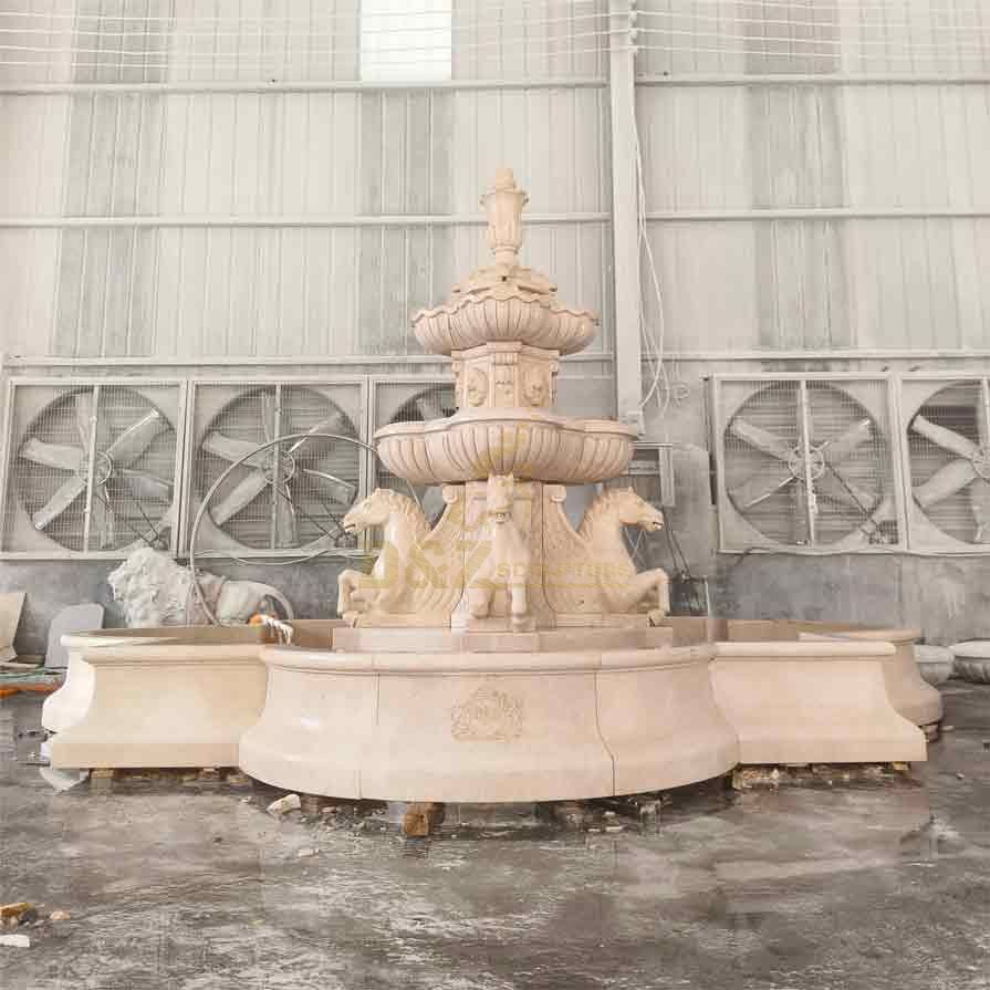 Large Stone Outdoor Horse Fountain Sculpture for Sale DZ-489