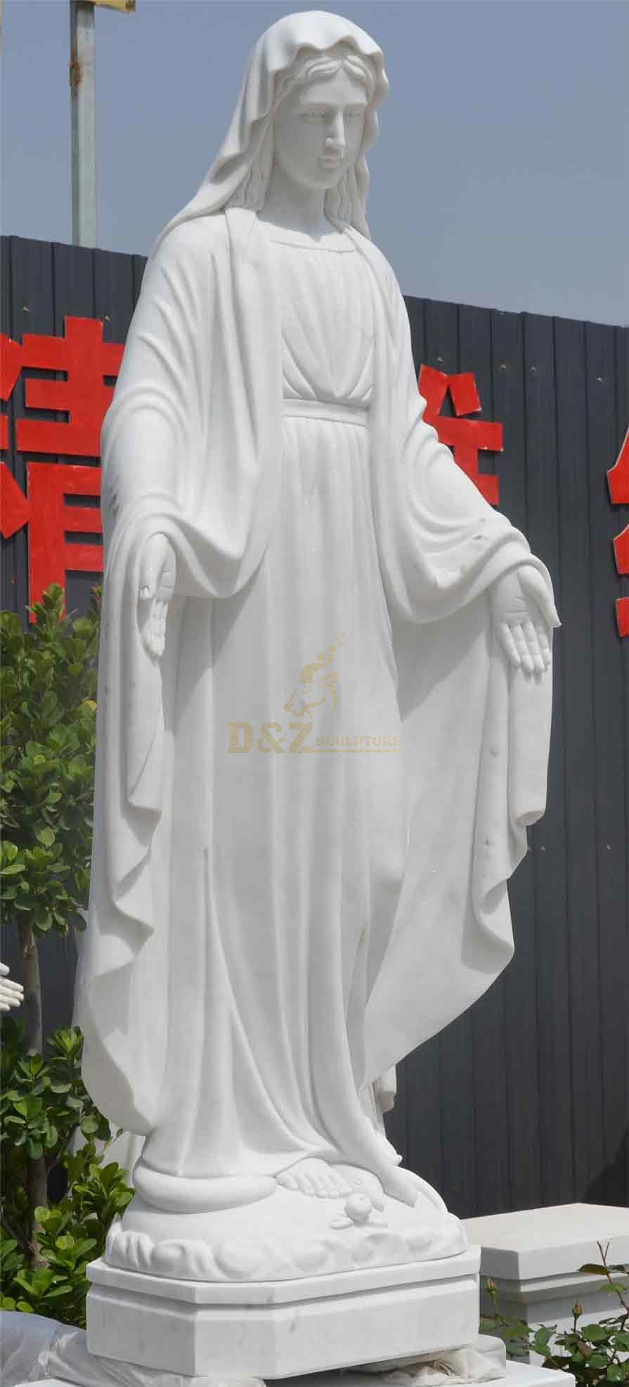 White Marble Our Lady of Grace Outdoor Garden Statue for Sale DZ-491