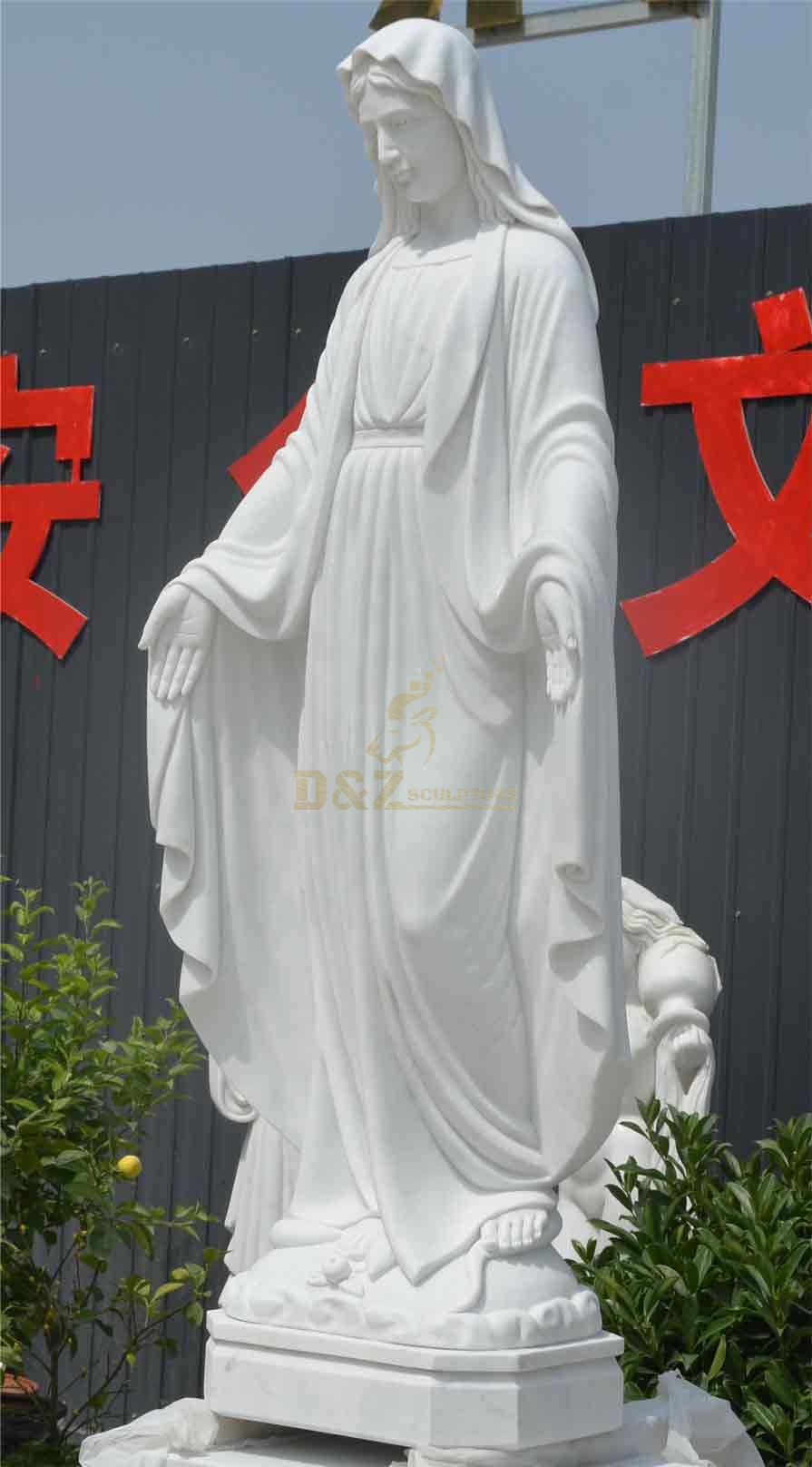 White Marble Our Lady of Grace Outdoor Garden Statue for Sale DZ-491