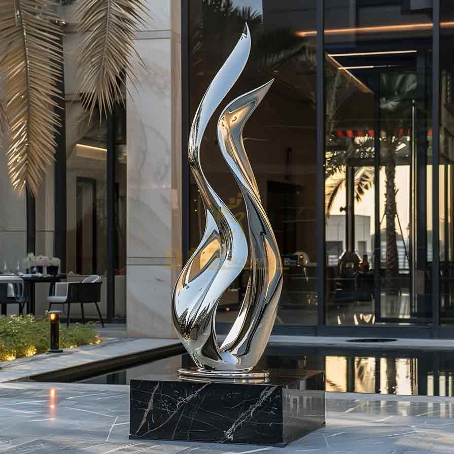 Large Abstract Metal Flame Sculpture - Barbecue Restaurant Theme Sculpture DZ-492