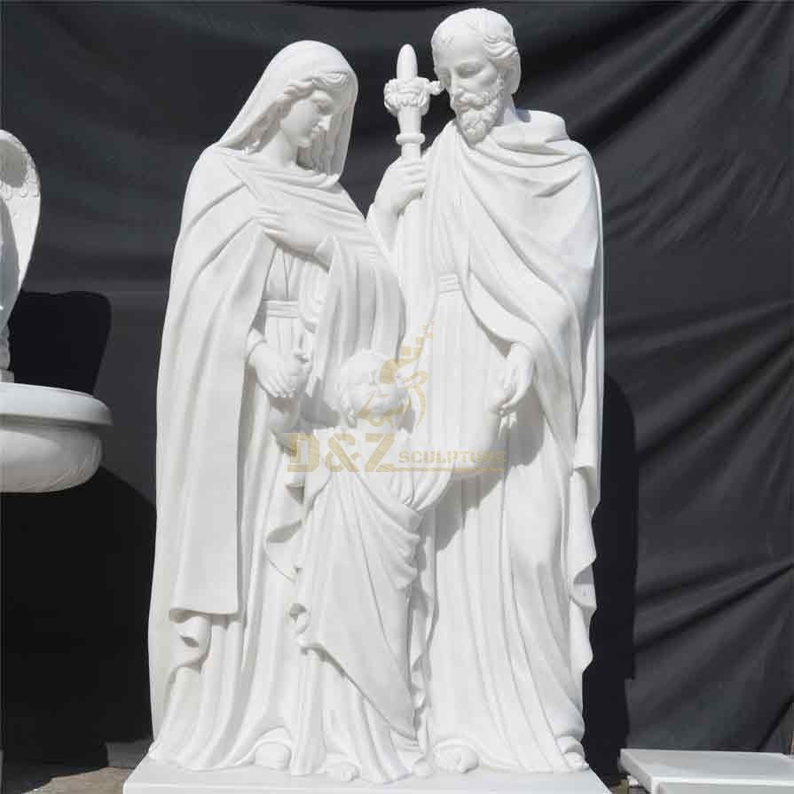 Outdoor White Marble Life Size Catholic Holy Family Statue for Sale DZ-494