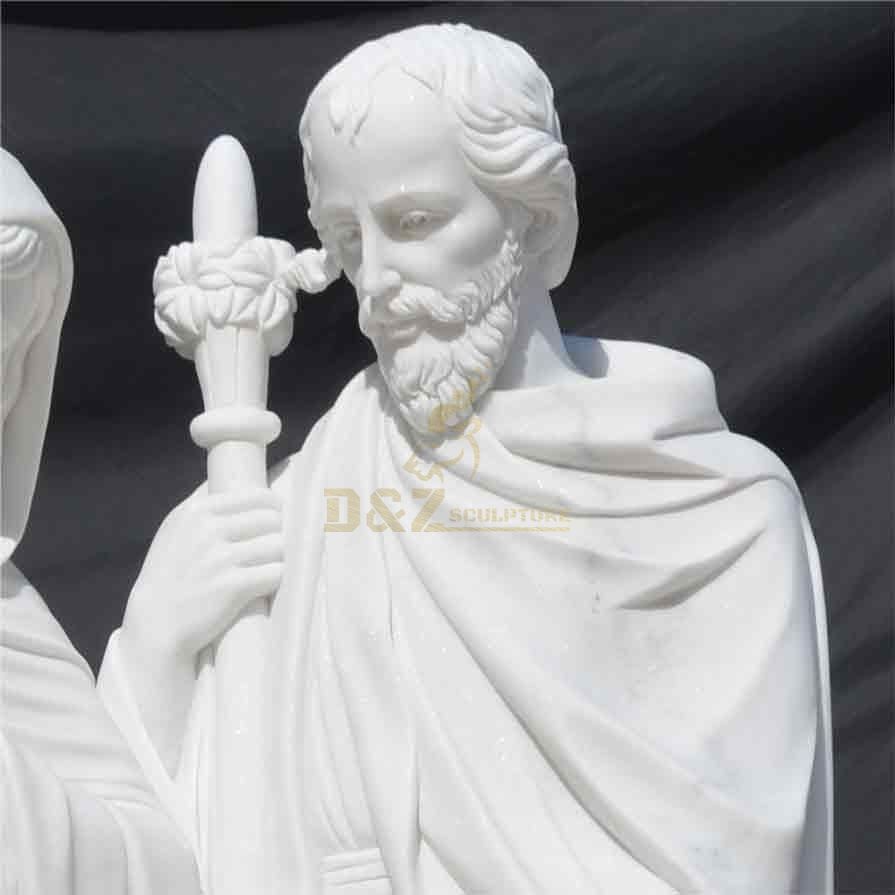 Saint Joseph, Outdoor White Marble Life Size Catholic Holy Family Statue for Sale DZ-494