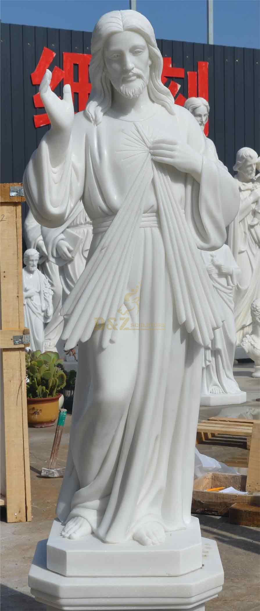 Life Size White Marble Jesus Divine Mercy Statue For Sale DZ-496