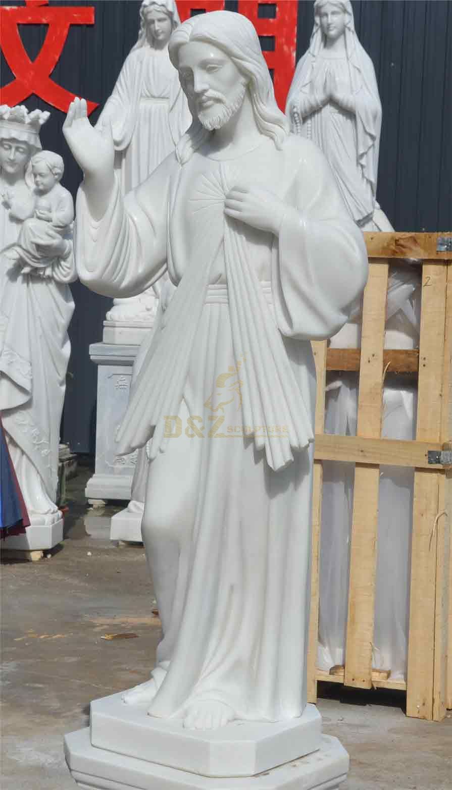 Life Size White Marble Jesus Divine Mercy Statue For Sale DZ-496